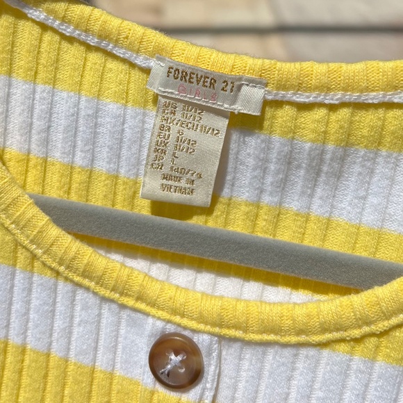 Forever 21 Girls Yellow and White Striped Shirt - Picture 10 of 14